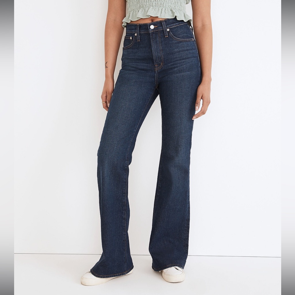 Madewell Dark Blue High-Rise Wide Leg Jeans
